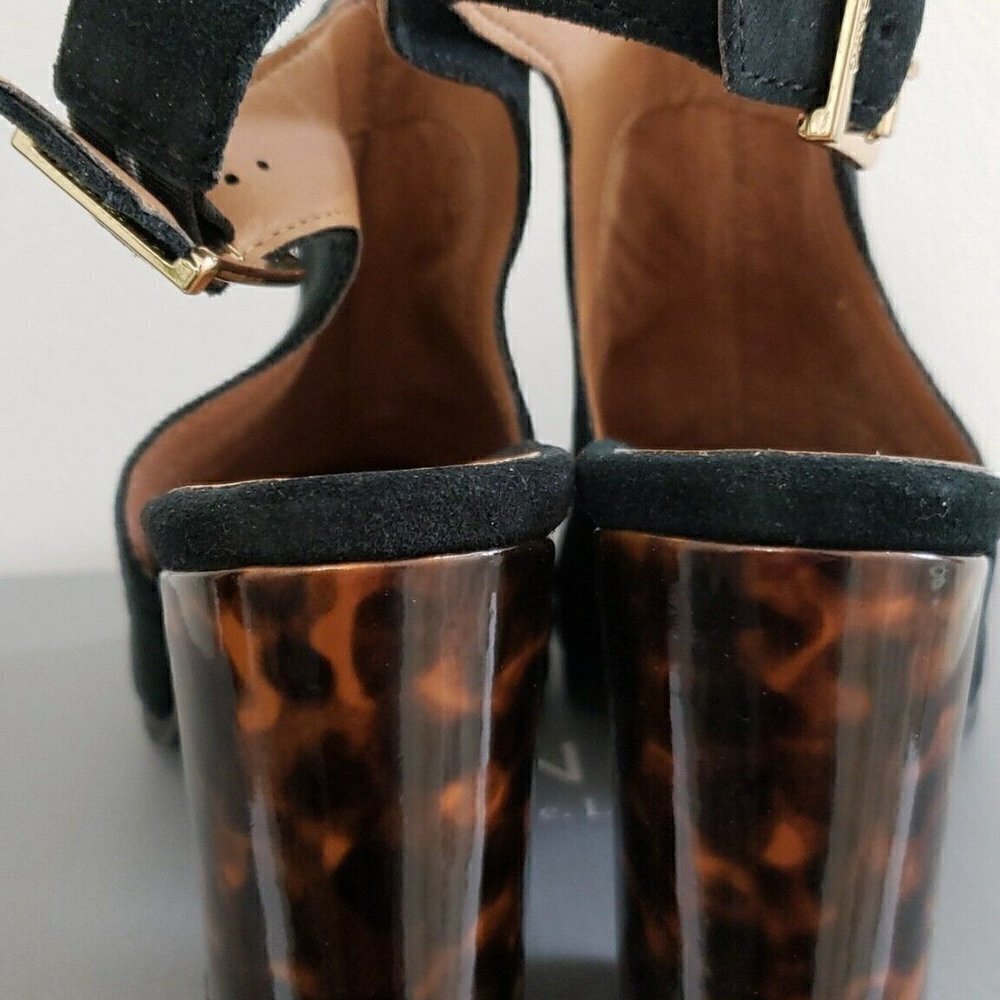 Vionic Lacey Black Tortoise Suede Block Heel Slingback Women's Sz 9 - Picture 4 of 8